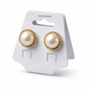 Elegant Gold and Cream Pearl Earrings